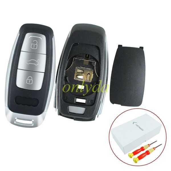 For Audi 3 button modified remote key with badge