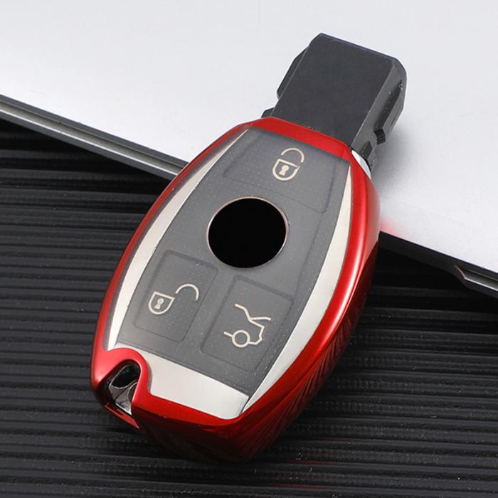 For Benz TPU protective key case  black or red color, please choose