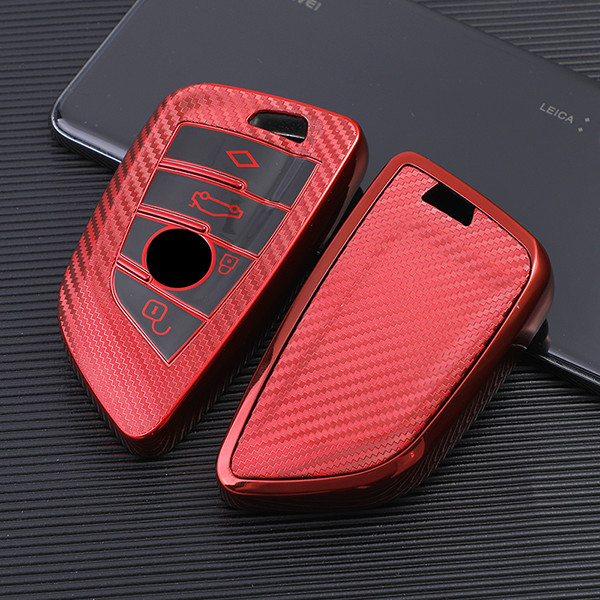For BMW X5,X6 4 button TPU protecive key case , transparent button，please choose the color