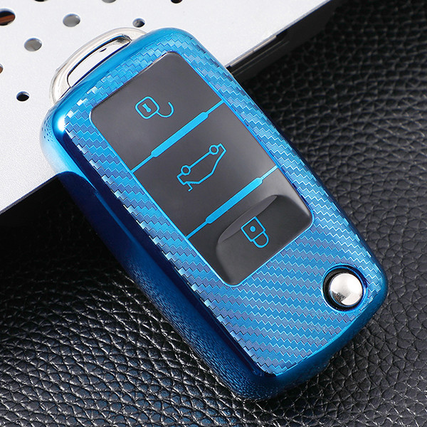 For VW 3 transparent button TPU protective key case please choose the color