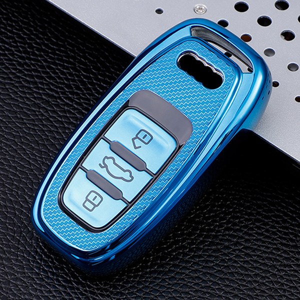 For Audi A4L A6L Q5 3 btton TPU protective key case,Transparent button,  please choose the color