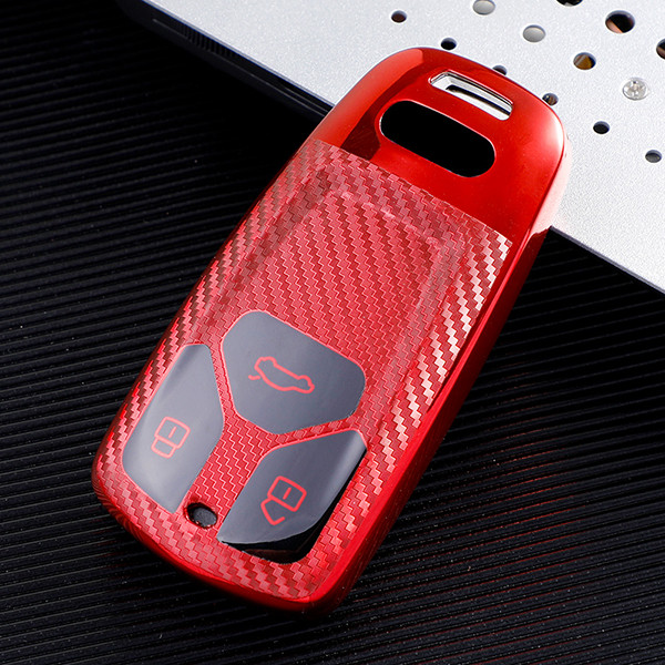 For Audi new Q7,TT,A4,3 button  TPUprotective key case, Transparent button , please choose the color