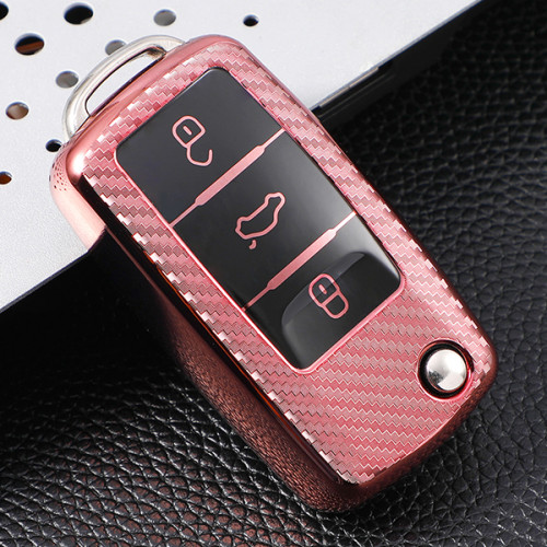 For VW 3 transparent button TPU protective key case please choose the color