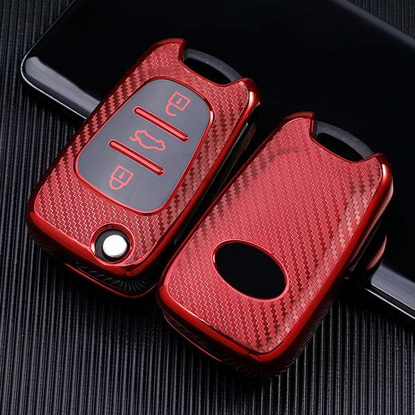 For Hyundai K2 K5 3 button  TPU protective key case, Transparent button, please choose the color