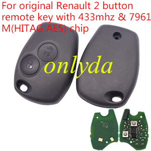 For  OEM Nissan 2 button remote key with 434mhz & 7961M/7939chip(HITAG AES) chip no blade