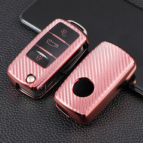 For VW 3 transparent button TPU protective key case please choose the color
