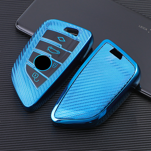 For BMW X5,X6 4 button TPU protecive key case , transparent button，please choose the color