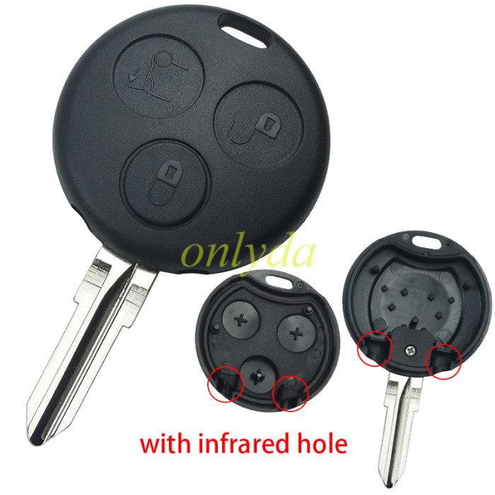 For  Benz 3 button remote 【not hot saler, pay attention key blank with infrared hole】