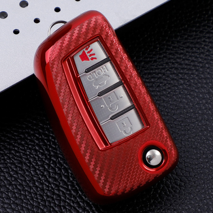 For Nissan 3 button transparent button  TPU protective key case please choose the color