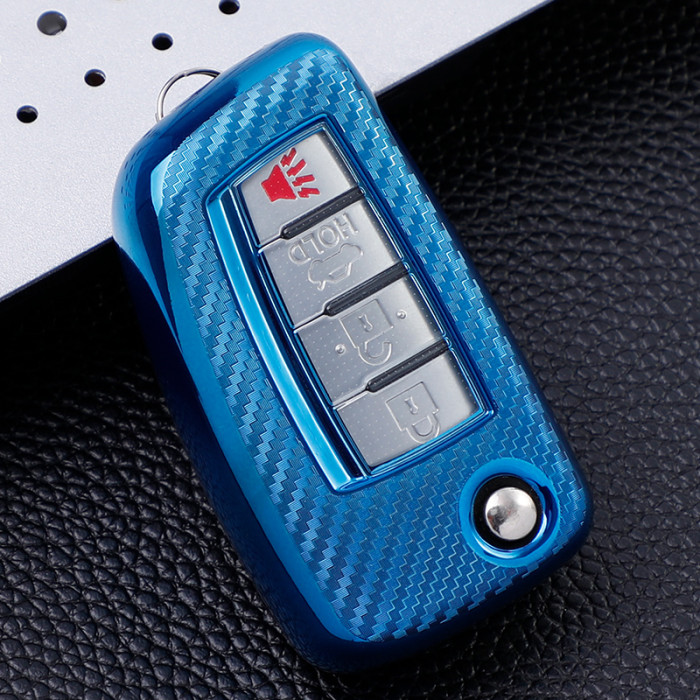 For Nissan 3 button transparent button  TPU protective key case please choose the color