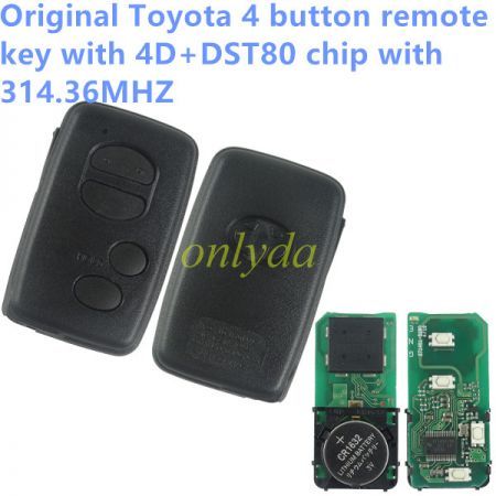 For OEMToyota 4 button remote key with 4D+DST80 chip with 314.36MHZ