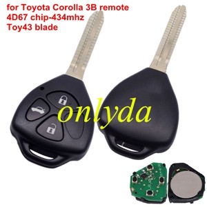 For  Toyota alphard 4 button remote with 315mhz bee 2005 year with 4D67 Chip