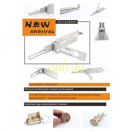 6YA Locksmith Tool 2-in-1 Pick for Yale Lock