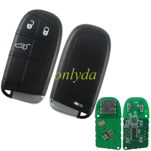 For Fiat 3 button remote key 433mhz for 2015-2017 FIAT  500, 500L, 500x   / 2014 JEEP RENEGAD FCC ID: M3N-40821302 PCF7953M / HITAG AES / 4A CHIP ASK P/N: 735637066