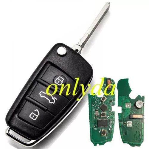 For MQB Keyless  flip remote AES48 chip 434mhz ASK model Rem:8vo837220D 8vo837220 8vo837220G