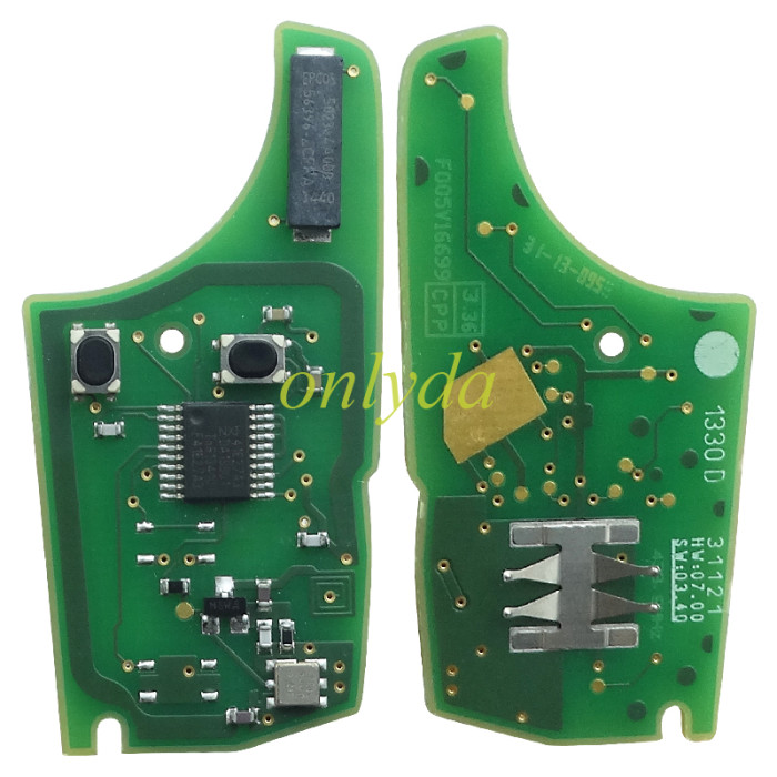 OEM Vauxhall 2 button remote key with 434mhz with 46 chip  GM(HITAG2 ) PCF7941E / PCF7937E NCF295XETT , original PCB+aftermarket key shell