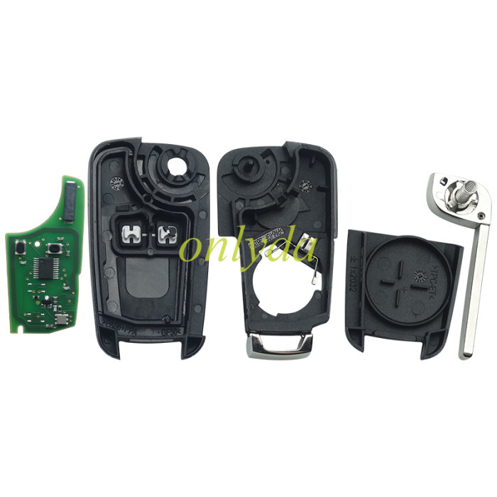 OEM Vauxhall 2 button remote key with 434mhz with 46 chip  GM(HITAG2 ) PCF7941E / PCF7937E NCF295XETT , original PCB+aftermarket key shell