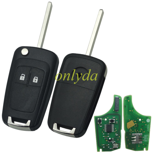 OEM Vauxhall 2 button remote key with 434mhz with 46 chip  GM(HITAG2 ) PCF7941E / PCF7937E NCF295XETT , original PCB+aftermarket key shell
