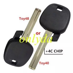 For Toyota Toy40/Toy48 AT4 4C  Key Sliver logo plastic handle shell