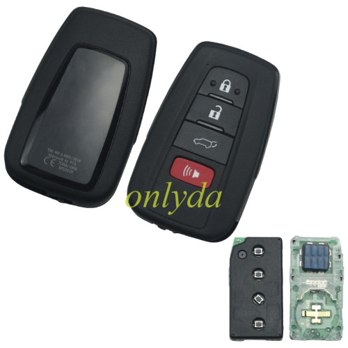 UA Smart for Toyota COROLLA  3+1 button remote key with 434mhz with FSK with AES 4A chip