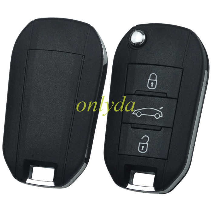 For Peugeot 3 button remote key with 434mhz FSK  with AES 4A  chip  Peugeot 308 ，4008 Citroen C3 C5 C6 ,  Berlingo Opel GrandLand 2019, 08454610 HUF8435  2015DJ2893  PN:9809825177