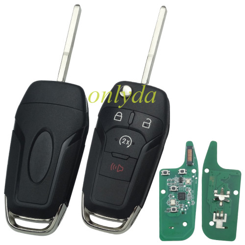 Ford 3+1 button remote key with 49 chip-902MHZ with HU101 blade FCCID:N5F-A08TDA made in China