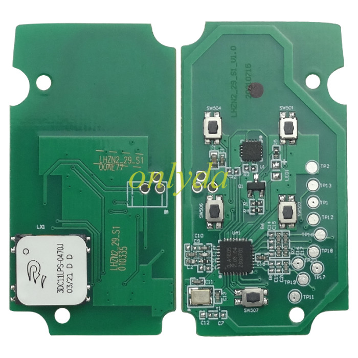 For KYDZ Brand Landrover  smart freelander  4+1 button remote with 315MHZ/434MHZ with  HITAG-PRO(ID49) chip aftermarket 2017-2020 years                           JLR:JK52-15K601-BG(JK52-15K601-XX)  LERA:5AVC13F0