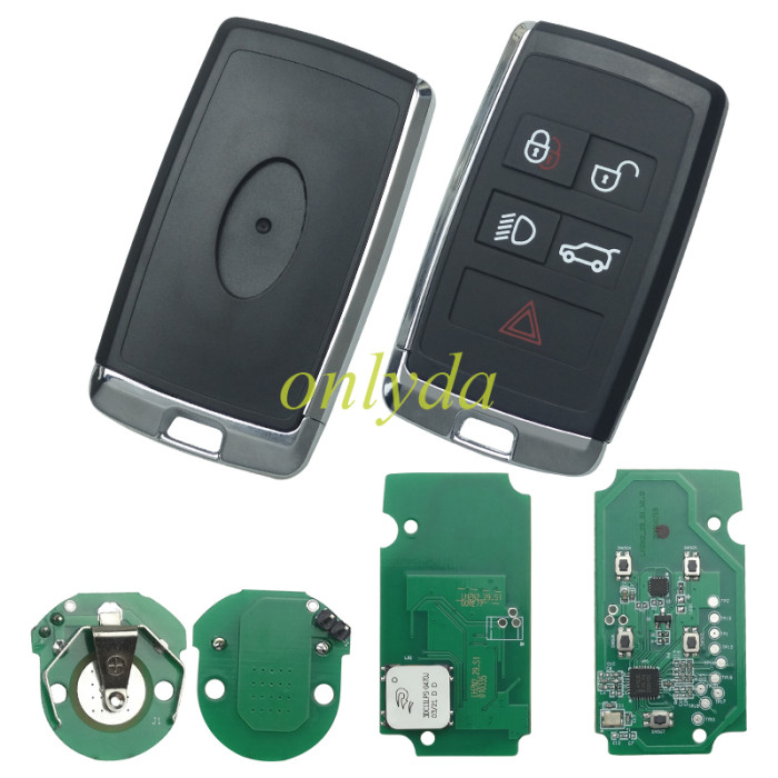 For KYDZ Brand Landrover  smart freelander  4+1 button remote with 315MHZ/434MHZ with  HITAG-PRO(ID49) chip aftermarket 2017-2020 years                           JLR:JK52-15K601-BG(JK52-15K601-XX)  LERA:5AVC13F0