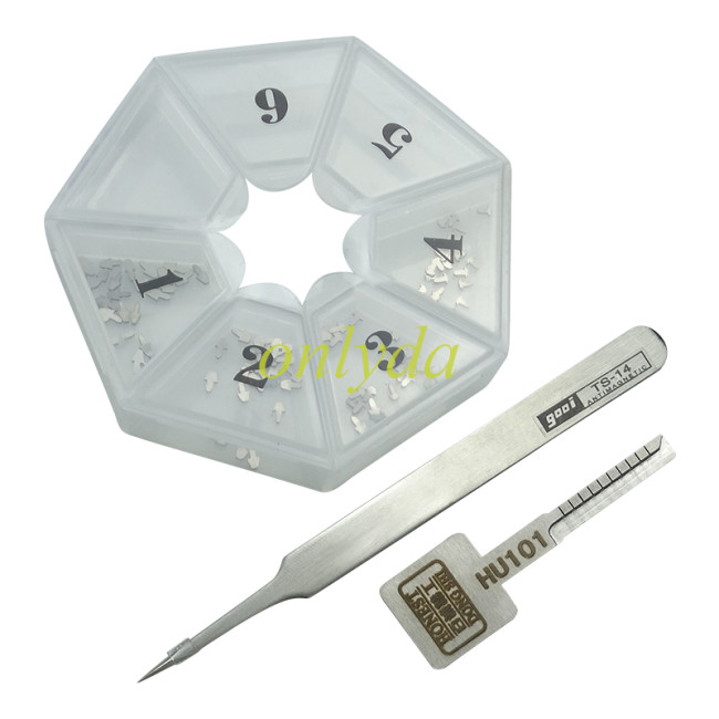 For HU101 Key model,ajust into a new key,and then use key cutting machine to cut
