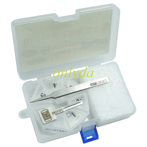 For HU101  Key model,ajust into a new key,and then use key cutting machine to cut