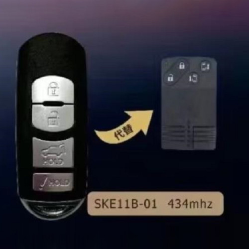 For kydz brand Mazda 8 keyless 4 button modified remote With 434mhz, with 4D63 chip,PCB SKE11B-01