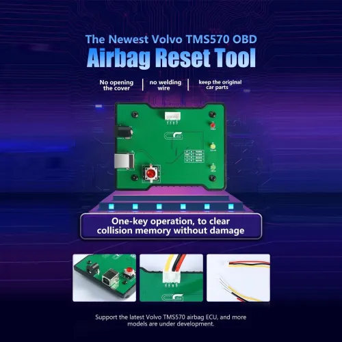 CG OBD Airbag Reset Tool for Volvo TMS570 Airbag ECU Reset Clear the Collision Memory Used with OBDSTAR LONSDOR AUTEL X431