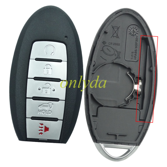 For Nissan keyless  4+1 button remote key with 433mhz 2019-2020 Nissan Rogue  FCCID:KR5TXN4 S180144507