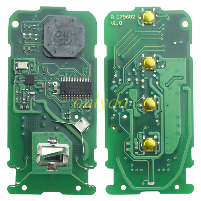 Mitsubishi 3+1 button Keyless smart remote key  433.92MHz FSK NCF2951X / HITAG 3 / 47 CHIP FCC ID: GHR-M004  Board No: GHR-M003