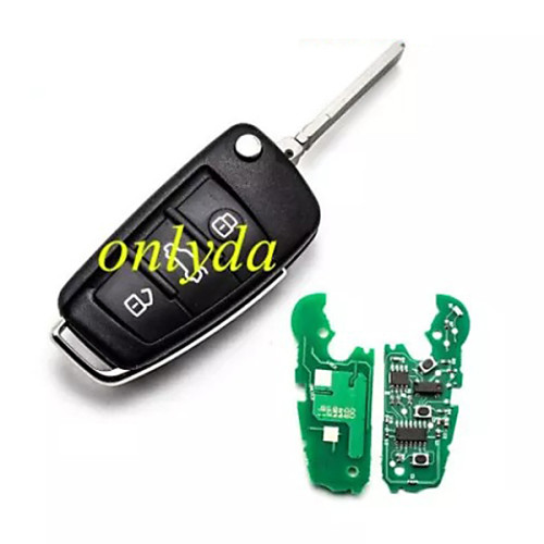 For Audi A4 3 button remote key with 315mhz/434mhz without chip  8EO837220L  8EO837220T 8EO837220F 8EO837220G 8EO837220H 8EO837220R 8EO837220E 8E0837220Q 8E0837220K 8E0837220D Remote Key Fob for Audi A4 S4 RS4 ，please Purchase chip according to your needs