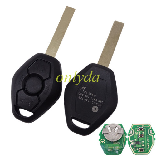 For BMW EWS Systerm 3 button remote key with Hu92 blade 315mhz / 434mhz frequency include aftermarket pcf7935 chip inside