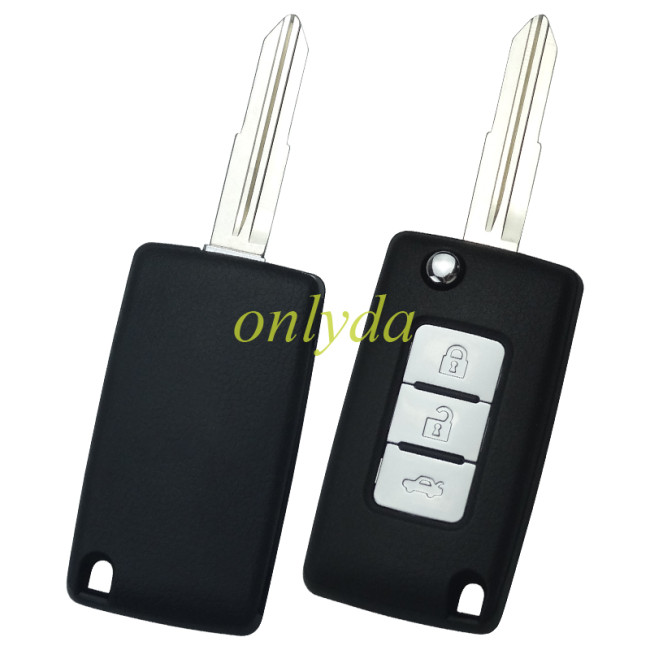 For Mitsubishi 3 button remote key blank, with badge