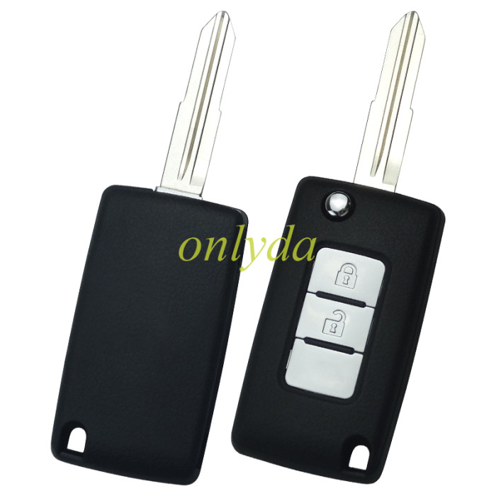 For Mitsubishi 2 button remote key blank, with badge