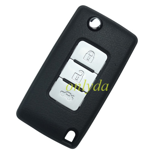 For Mitsubishi 3 button remote key blank, with badge