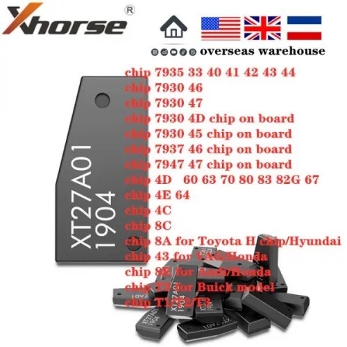 free shipping and no tax to europe 10pcs/lot Xhorse VVDI Super Chip XT27A Transponder