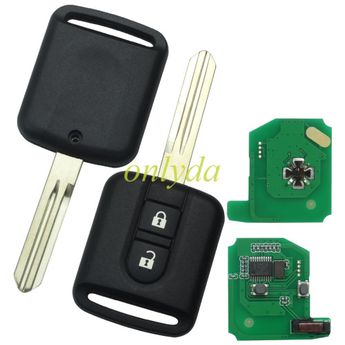 For Nissan 2 button remote key with 434mhz with 46 chip with ASK model  Vehicles: NISSAN Cabstar F24M  Micra K12 Navara D40M  Note E11 NV200 M20M  Patrol Y61 Qashqai J10