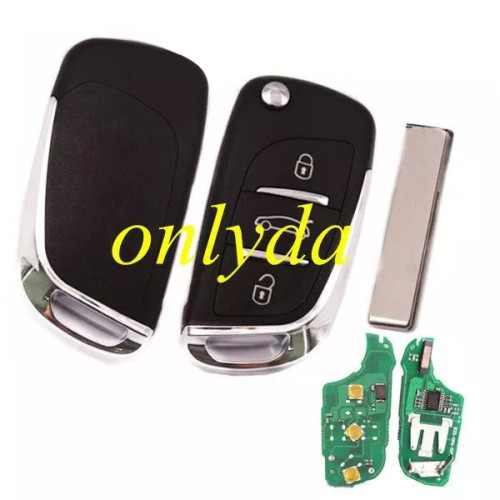 For Citroen   3 button remote key with 434mhz PCF7941 chip FSK model  HELLA 434MHZ 5FA010 354-10 9805939580 00      CMIIT ID:20DJ0339 Original PCB+  aftermarket shell