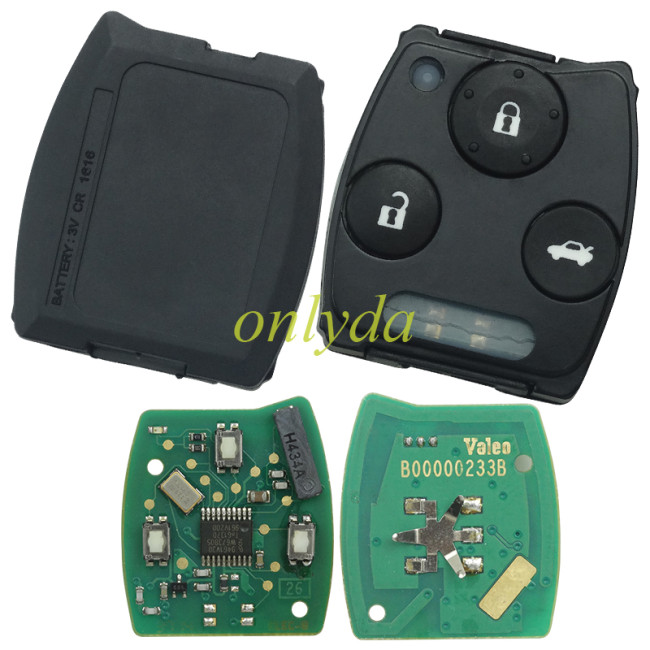 For Honda Civic 3 button remote  pcf7961/46 chip 434mhz  OEM PCB board