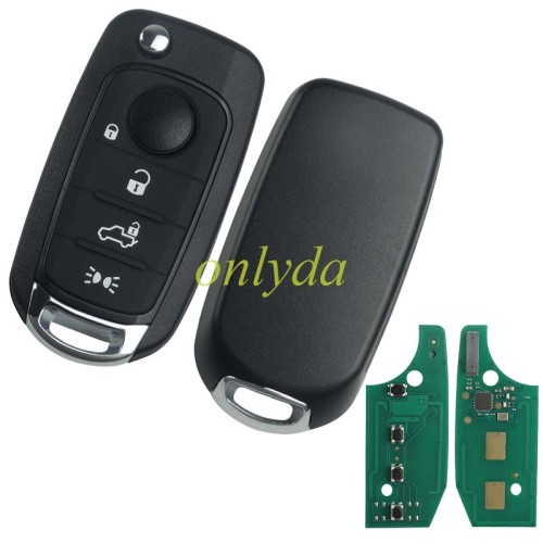 For 2016-2018 Fiat Egea 500X TIPO 4 button flip remote key 434mhz   with electronic MQB 48 chip Megamos AES 48 & SIP22   Model: I6FA