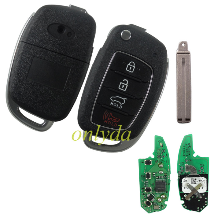 Original Hyundai 3+1 button remote key with 434mhz MP14Y-11 954302W010 J100A