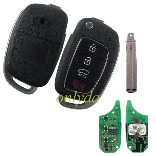Original Hyundai 3+1 button remote key with 434mhz MP14P-22 95430D9000 J092B
