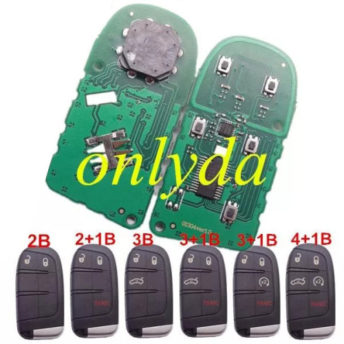 keyless remote key 434mhz- PCF7945/7953 HITAG2 chip with 2/2+1/3/3+1/4+1 button key shell