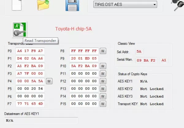 For  Toyota H chip. P5, P6 is unlocked   WS21-00 59A0NCG Model:39