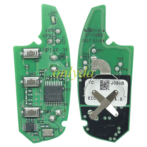 For Original Hyundai 3 button remote key with 434mhz MP14-31 F995499000 J089B