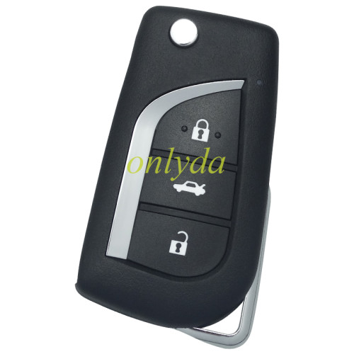 XKTO2OEN For Xhorse  2ndGeneration Wire Remote key Toyota Flip 3Buttons English